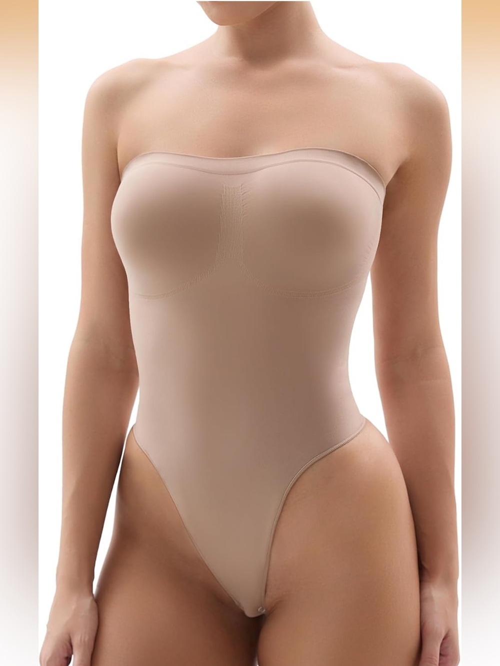 Strapless Bodysuit Tummy Control Seamless Shapewear Thong Body Shaper. 2323/2-1
